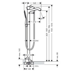 Смеситель для ванны Hansgrohe Metropol Classic 31445090 Хром Золото