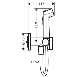 Гигиенический душ Hansgrohe Set HG Bidette 29232670S черный матовый