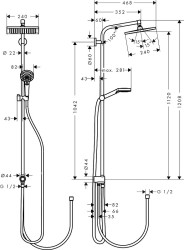 Душевая система Hansgrohe Crometta Showerpipe Reno EcoSmart 27289000 Хром