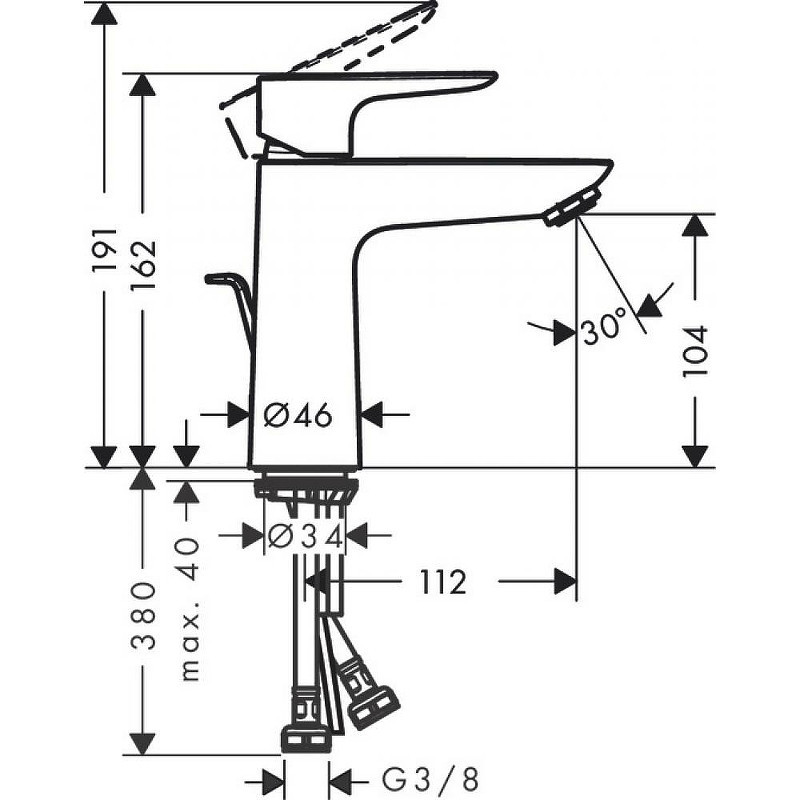 Смеситель для раковины Hansgrohe Talis E 71710140 Шлифованная бронза