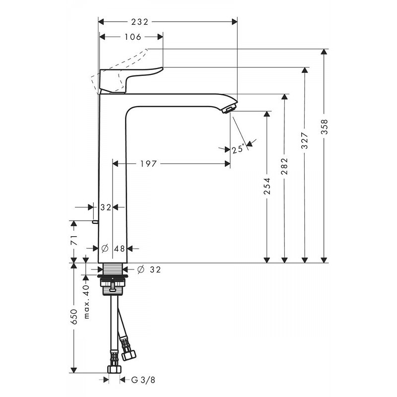 Смеситель для раковины Hansgrohe Metris 31082000 Хром