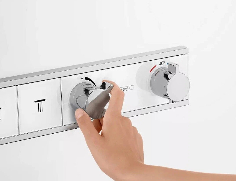 Смеситель для душа Hansgrohe RainSelect 15355400 с термостатом Белый Хром