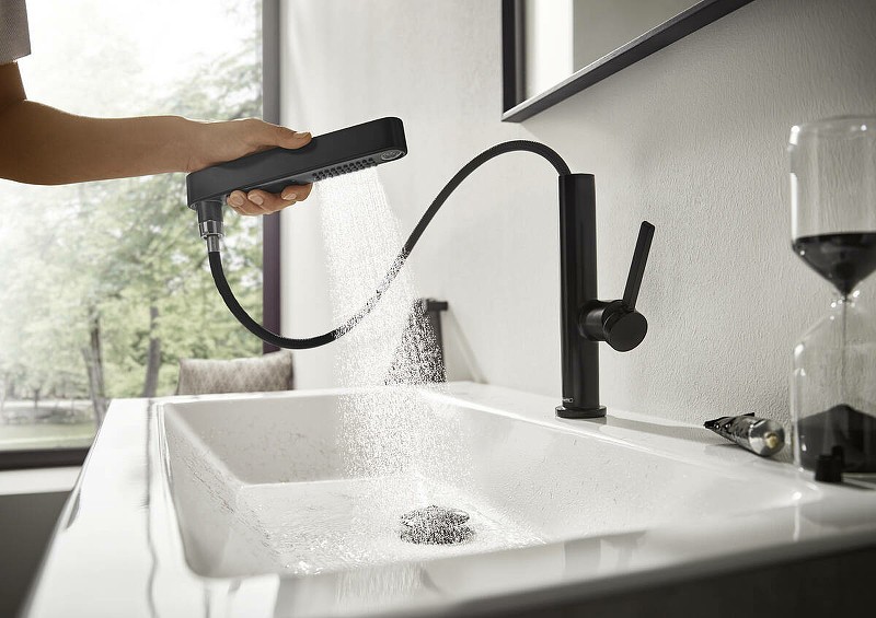Смеситель для раковины Hansgrohe Finoris 76063670 черный матовый