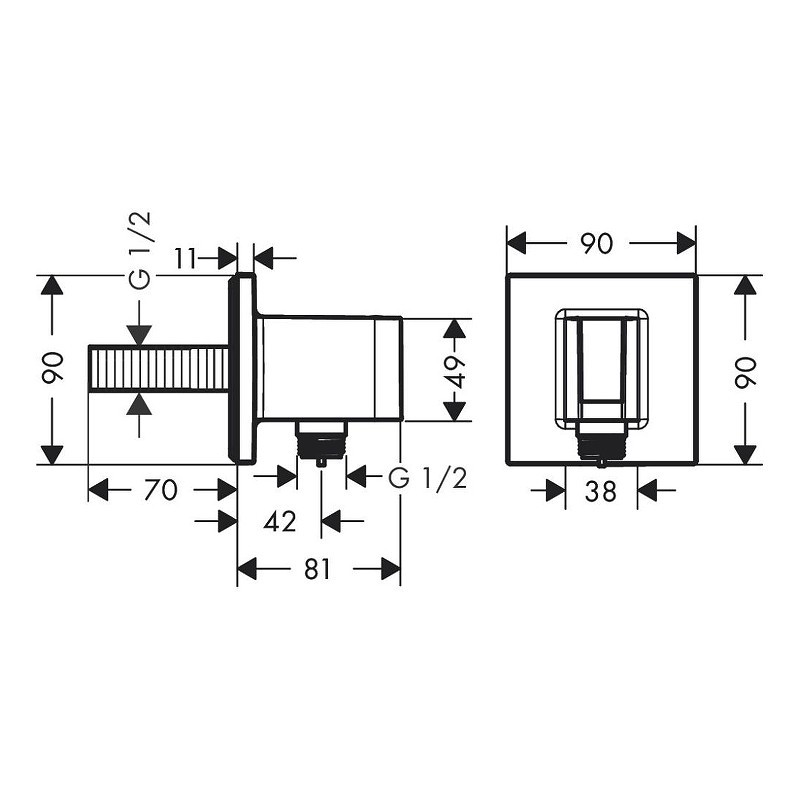 Шланговое подключение Hansgrohe FixFit E 26889000 Хром