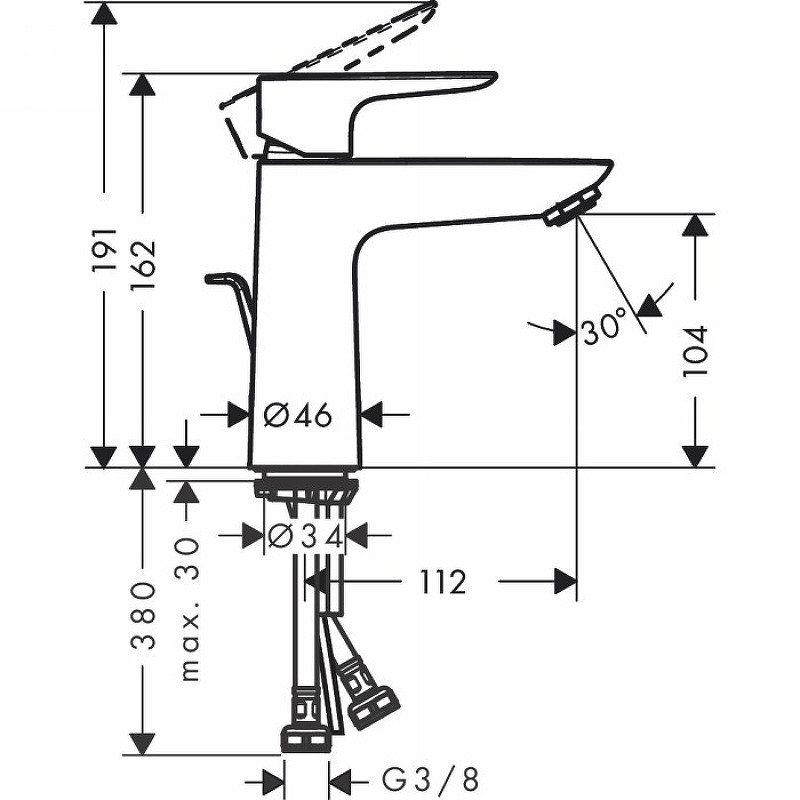 Смеситель для раковины Hansgrohe Talis E 71710000 Хром