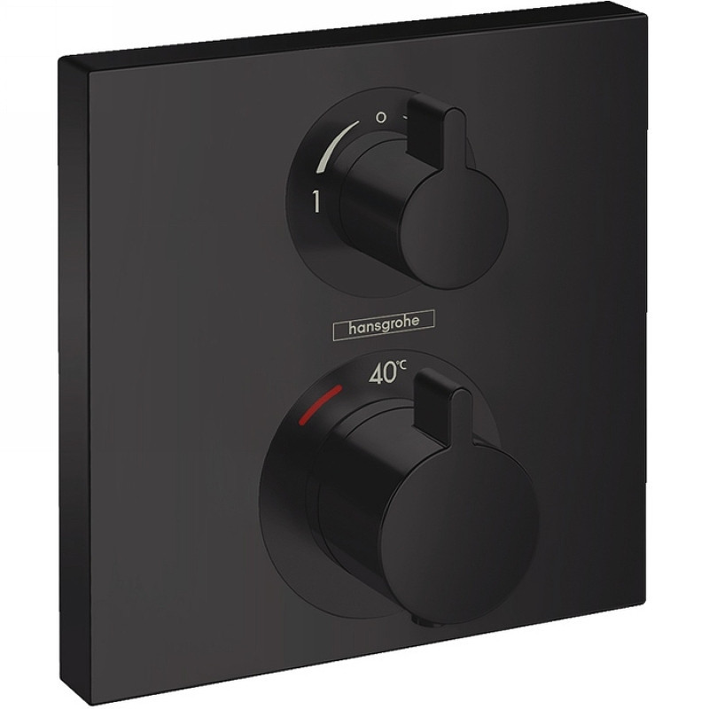 Смеситель для душа Hansgrohe Ecostat Square 15714670 с термостатом черный матовый
