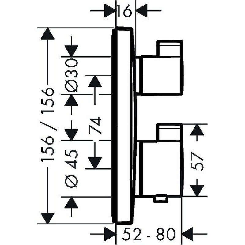 Смеситель для душа Hansgrohe Ecostat Square 15714670 с термостатом черный матовый