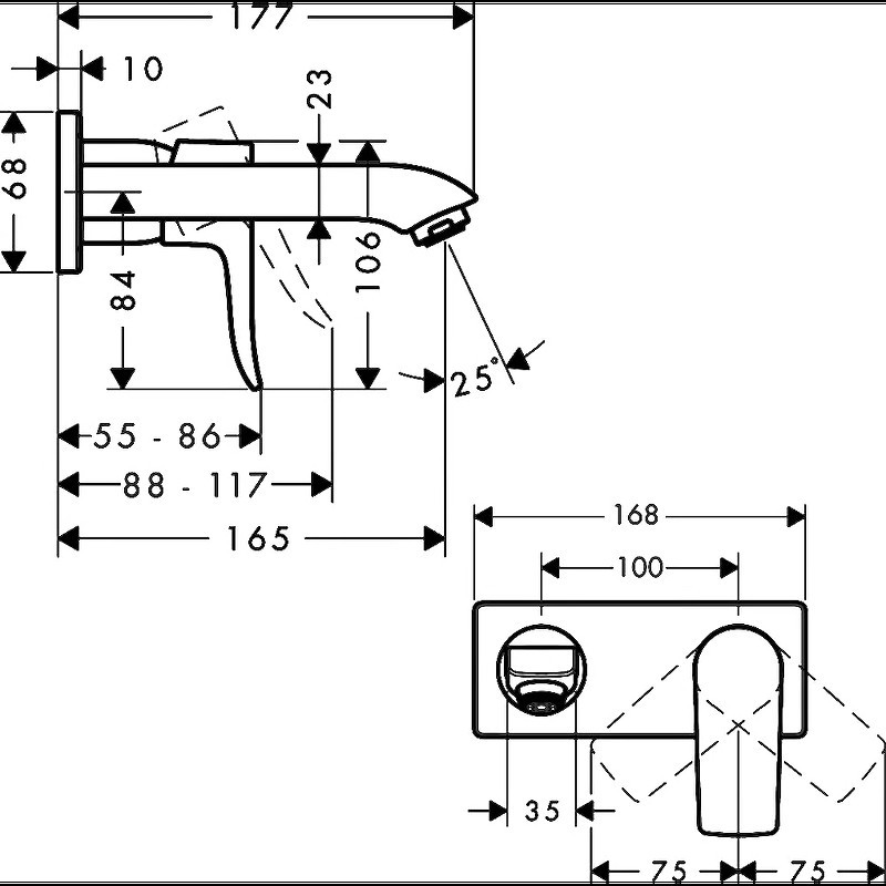 Смеситель для раковины Hansgrohe Metris 31085000