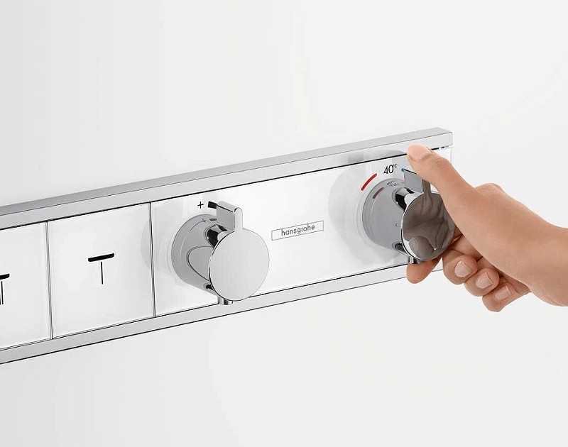 Смеситель для душа Hansgrohe RainSelect 15357400 с термостатом Белый Хром