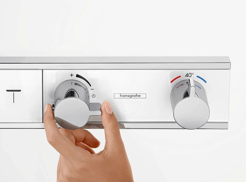 Смеситель для душа Hansgrohe RainSelect 15357400 с термостатом Белый Хром