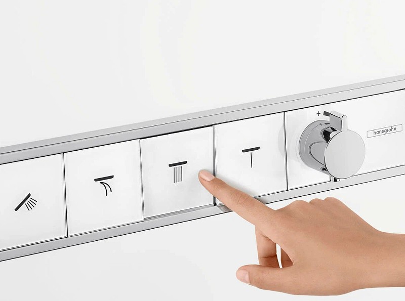Смеситель для душа Hansgrohe RainSelect 15357400 с термостатом Белый Хром
