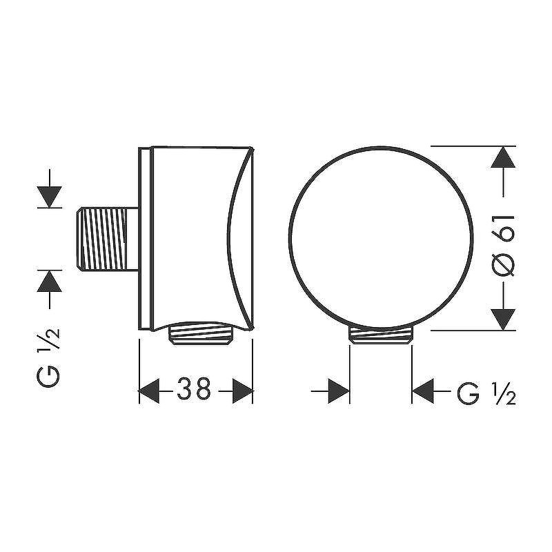 Шланговое подключение Hansgrohe Fixfit S 26453140 Шлифованная бронза