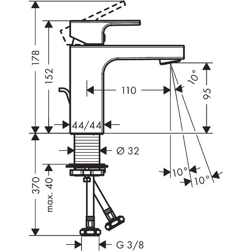 Смеситель для раковины Hansgrohe Vernis Shape 71561000 Хром
