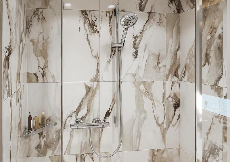 Смеситель для душа Hansgrohe Ecostat Comfort 13116700 с термостатом белый матовый