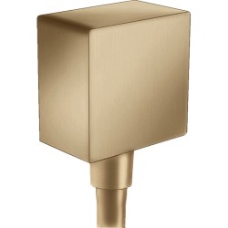Шланговое подключение Hansgrohe Fixfit Square 26455140 с клапаном обратного тока Полированная бронза