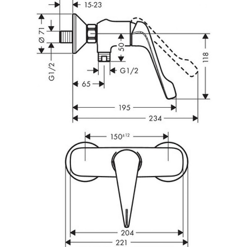 Смеситель для душа Hansgrohe Novus 71926000 Хром