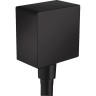 Шланговое подключение Hansgrohe Fixfit Square 26455670 с клапаном обратного тока Черное