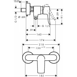 Смеситель для душа Hansgrohe Metris 31680000 Хром