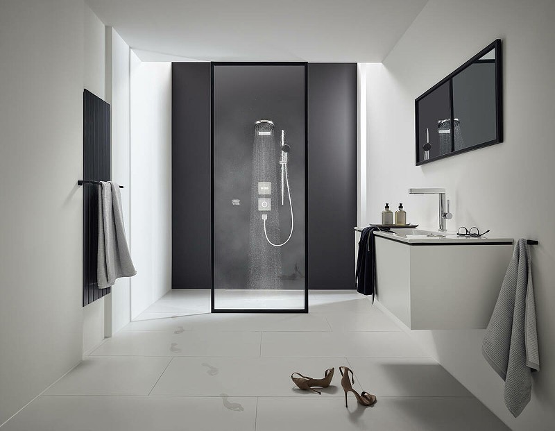 Смеситель для душа Hansgrohe ShowerSelect HighFlow 15760670 с термостатом черный матовый