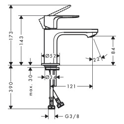 Смеситель для раковины Hansgrohe Rebris S 72514000