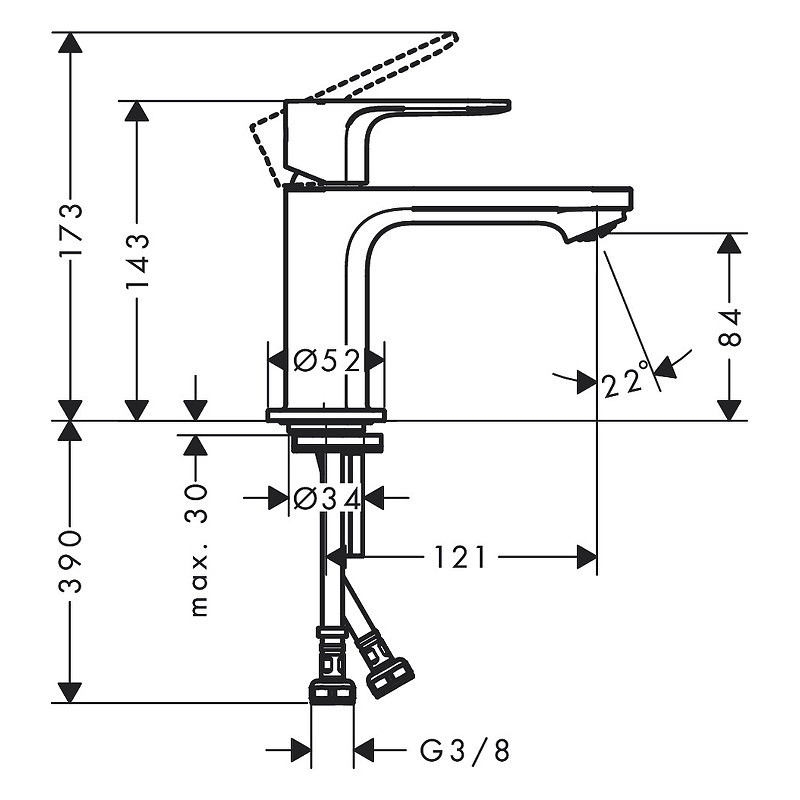Смеситель для раковины Hansgrohe Rebris S 72514000