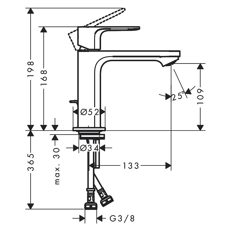 Смеситель для раковины Hansgrohe Rebris E 72560000