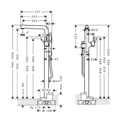 Смеситель для ванны Hansgrohe Talis S 72412000