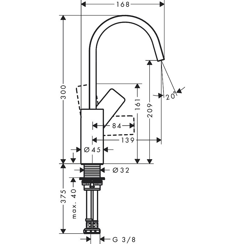 Смеситель для раковины Hansgrohe Vivenis 75032700 белый матовый