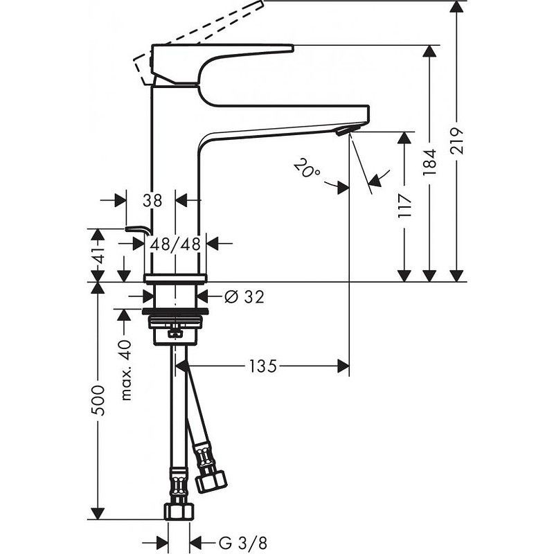 Смеситель для раковины Hansgrohe Metropol 74506000 Хром