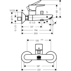 Смеситель для ванны Hansgrohe Talis E 71740990 Полированное золото