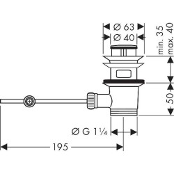 донный клапан Hansgrohe 94139000 Хром