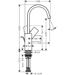 Смеситель для раковины Hansgrohe Vivenis 75030670 черный матовый