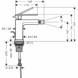 Смеситель для биде Hansgrohe Tecturis E 73200000 Хром