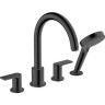 Смеситель на борт ванны Hansgrohe Vernis Shape 71459670 черный матовый