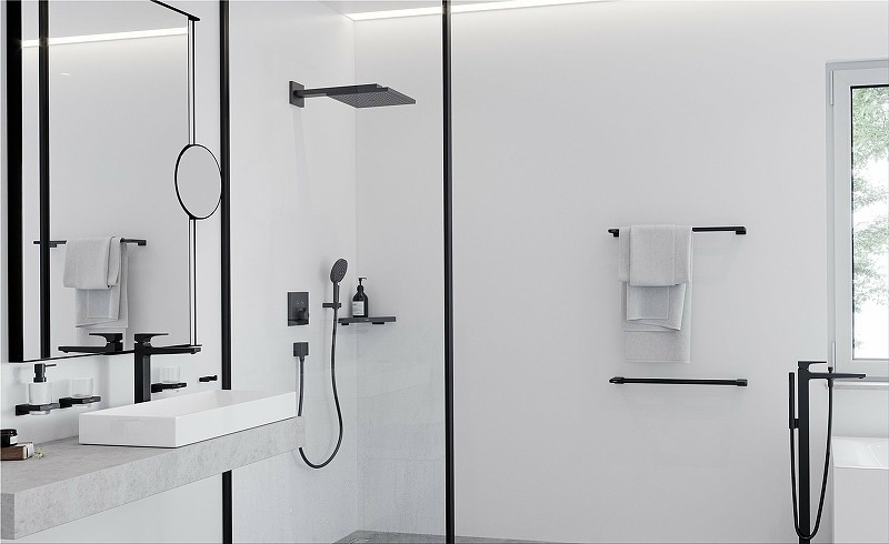 Полотенцедержатель Hansgrohe AddStoris 41747670 черный матовый
