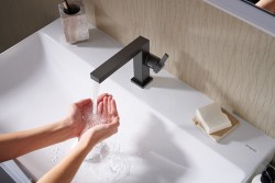 Смеситель для раковины Hansgrohe Tecturis E 73020670 черный матовый