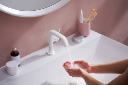Смеситель для раковины Hansgrohe Tecturis S 73320700 белый матовый