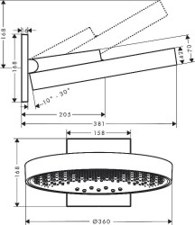 Верхний душ Hansgrohe Rainfinity 26234990 Золото