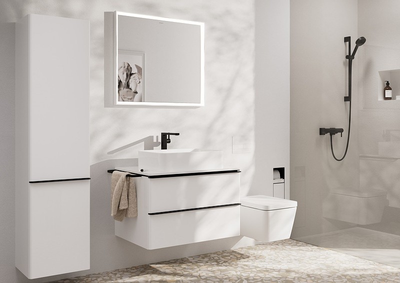 Смеситель для раковины Hansgrohe Tecturis E 73070670 черный матовый